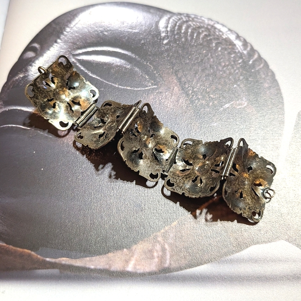 1950s Gladiator Crescent Moon Hallmarked Bracelet - Picture 4 of 7